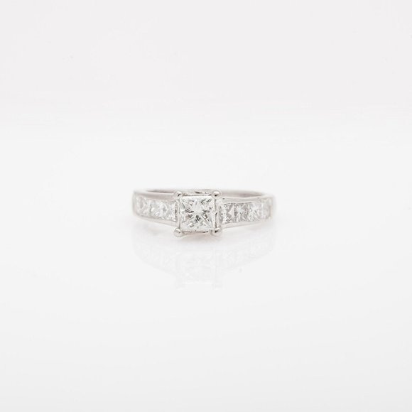 Jewelry - Princess Cut 14k White Gold 1ct++ Ring